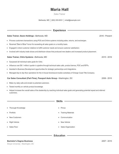 Resume example 1