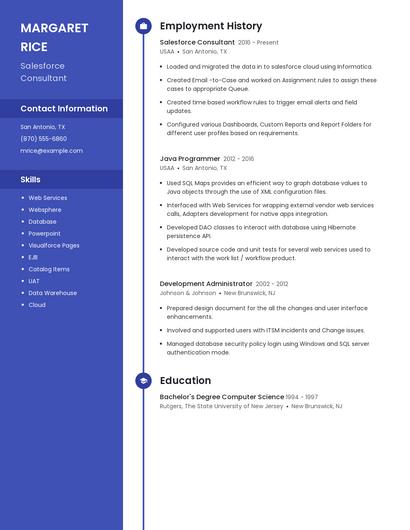 Salesforce Consultant Resume