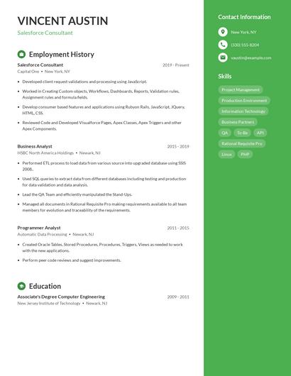 Salesforce Consultant Resume