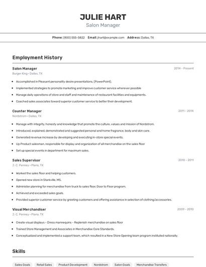 Resume example 2
