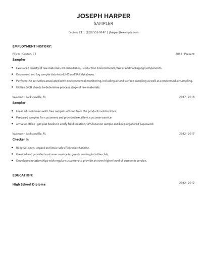 Sampler Resume