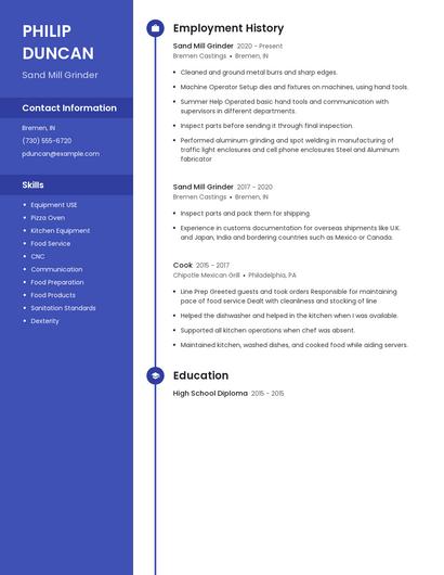 Sand Mill Grinder Resume