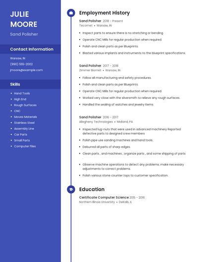 Sand Polisher Resume