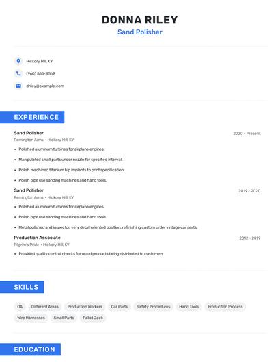 Sand Polisher Resume