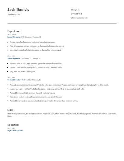 Sander Operator Resume