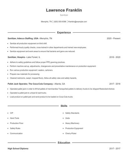 Resume example 1