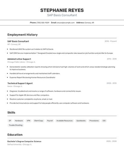 Resume example 2