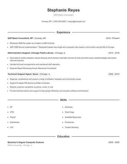 Resume example 1