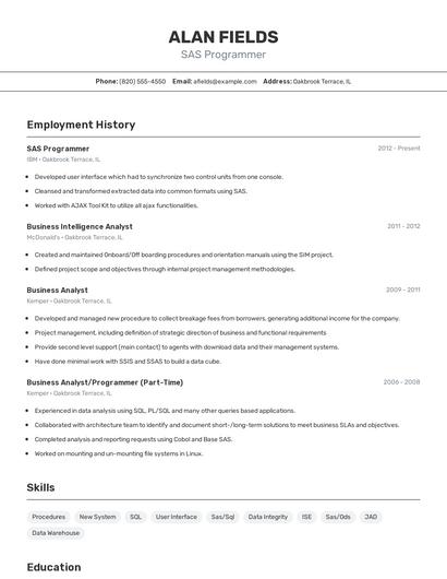 Resume example 2