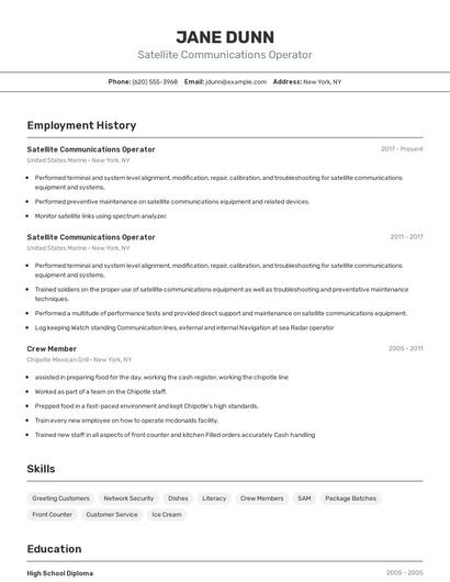 Resume example 2