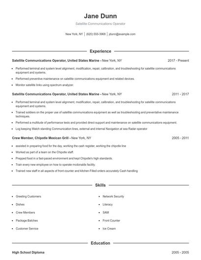 Resume example 1