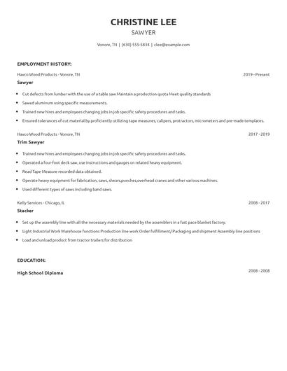 Sawyer Resume