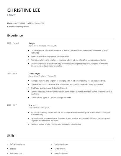 Sawyer Resume