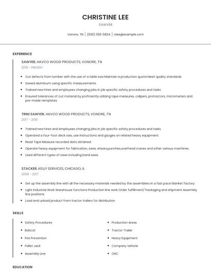Sawyer Resume
