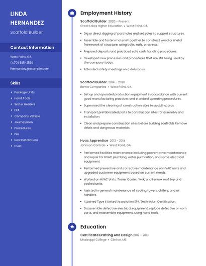 Scaffold Builder Resume