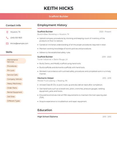 Scaffold Builder Resume