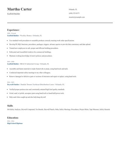Scaffold Builder Resume