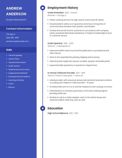 Scale Attendant Resume