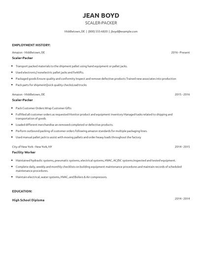 Scaler-Packer Resume