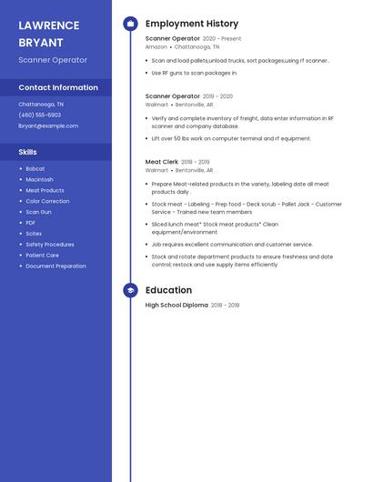 Scanner Operator Resume