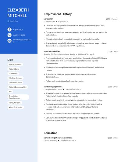 Scheduler Resume