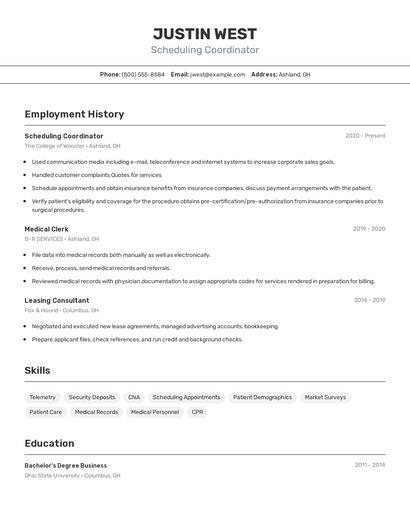 Resume example 2