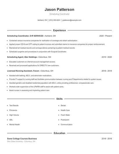 Resume example 1