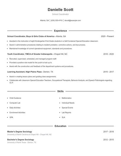 Resume example 1