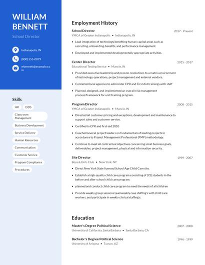 School Director Resume