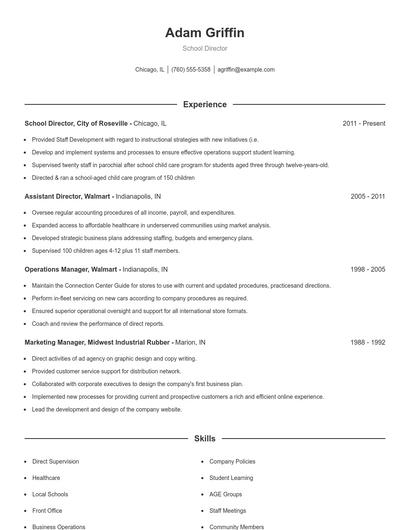 Resume example 1