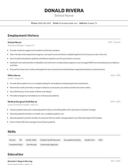 Resume example 2
