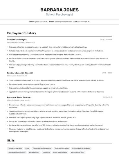 Resume example 2