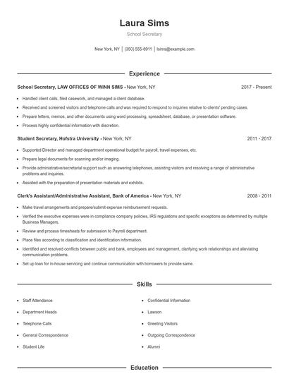 Resume example 1
