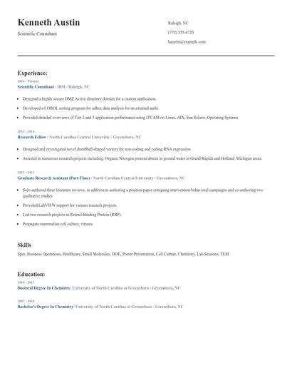 Scientific Consultant Resume
