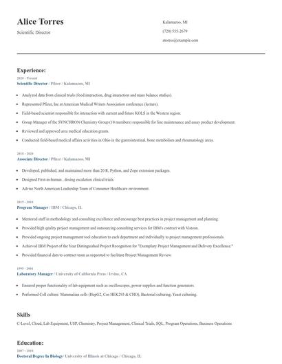 Scientific Director Resume