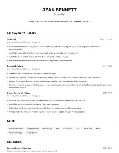 Resume example 2