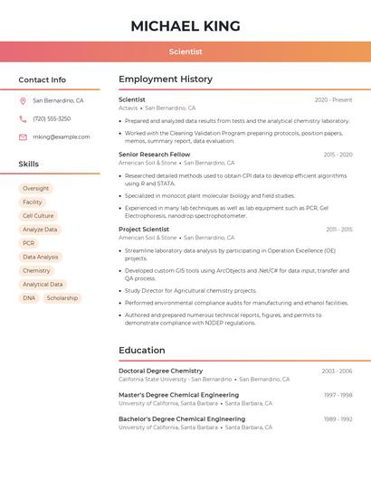 Resume example 3
