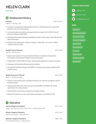 Resume example 5