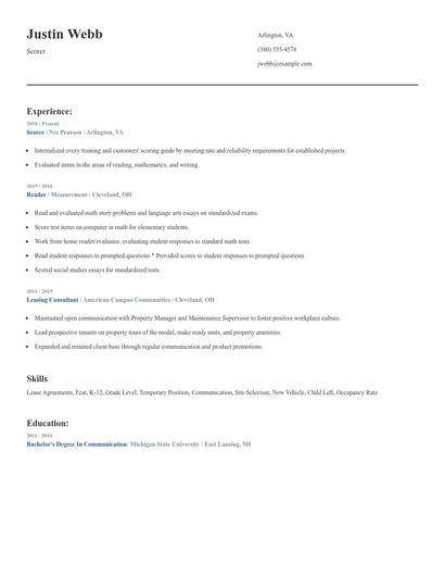 Scorer Resume