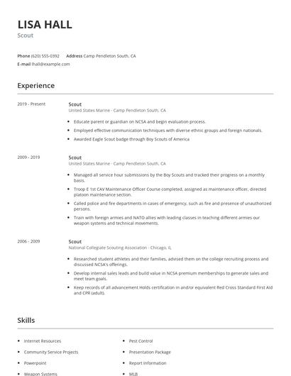 Scout Resume