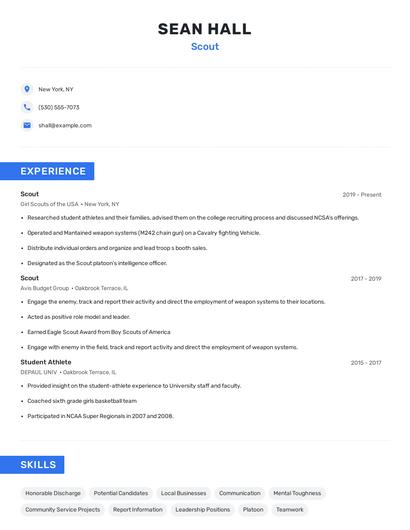 Scout Resume