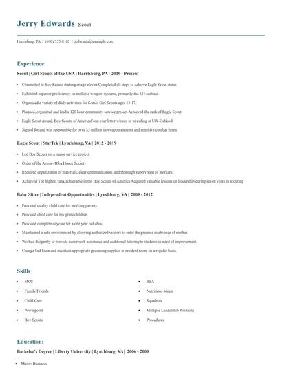 Scout Resume