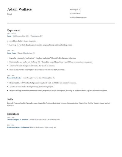 Scout Resume