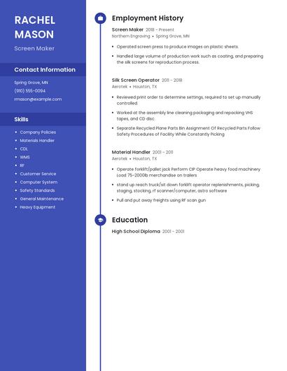Screen Maker Resume