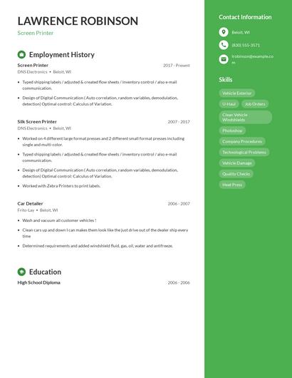 Resume example 5