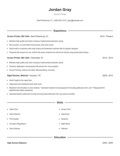 Resume example 1