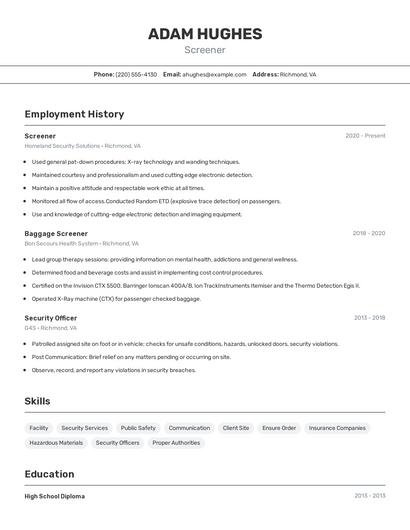 Resume example 2