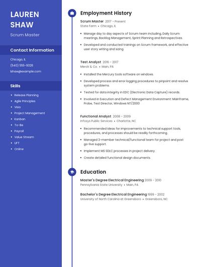 Scrum Master Resume