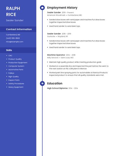 Sealer Sander Resume