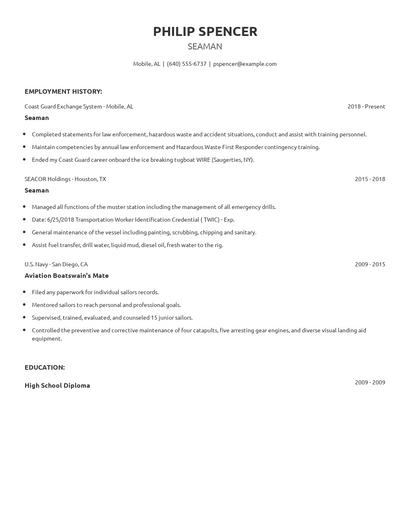 Seaman Resume